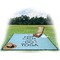 Keep Calm & Do Yoga Picnic Blanket - with Basket Hat and Book - in Use