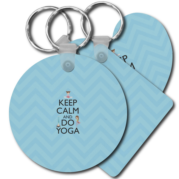 Custom Keep Calm & Do Yoga Plastic Keychain
