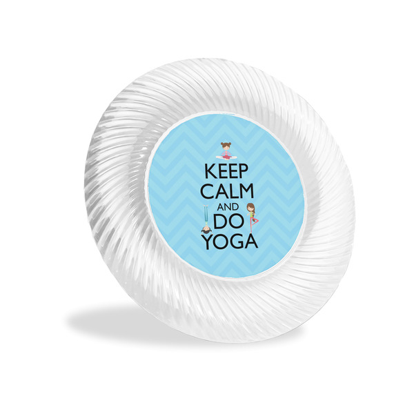 Custom Keep Calm & Do Yoga Plastic Party Appetizer & Dessert Plates - 6"