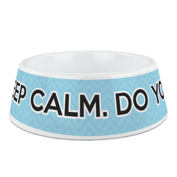 Custom Keep Calm & Do Yoga Plastic Dog Bowl
