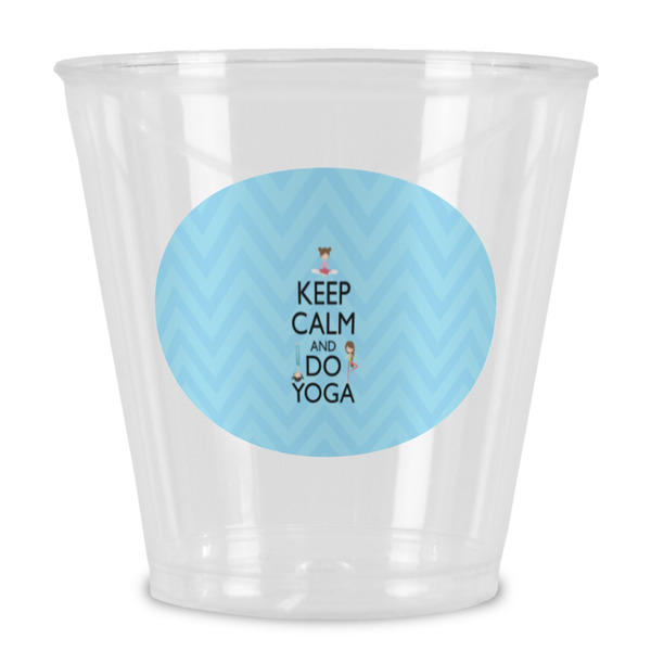 Custom Keep Calm & Do Yoga Plastic Shot Glass
