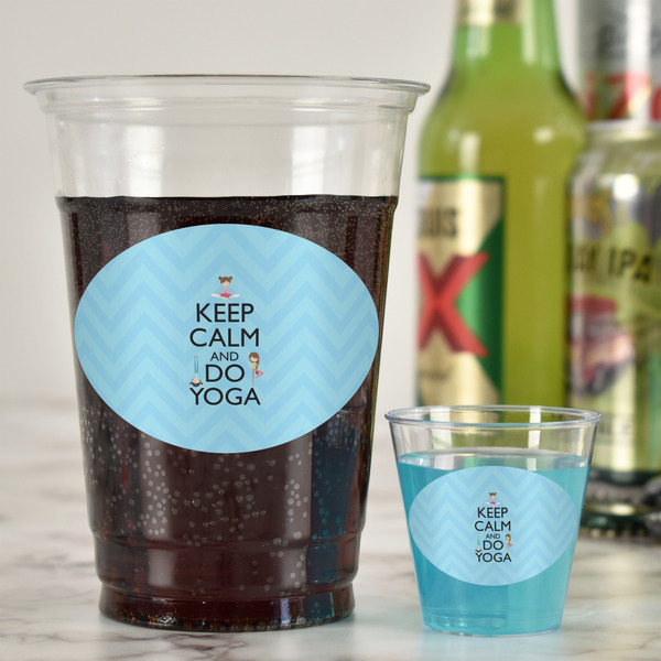 Keep Calm & Do Yoga Plastic Shot Glasses - In Context