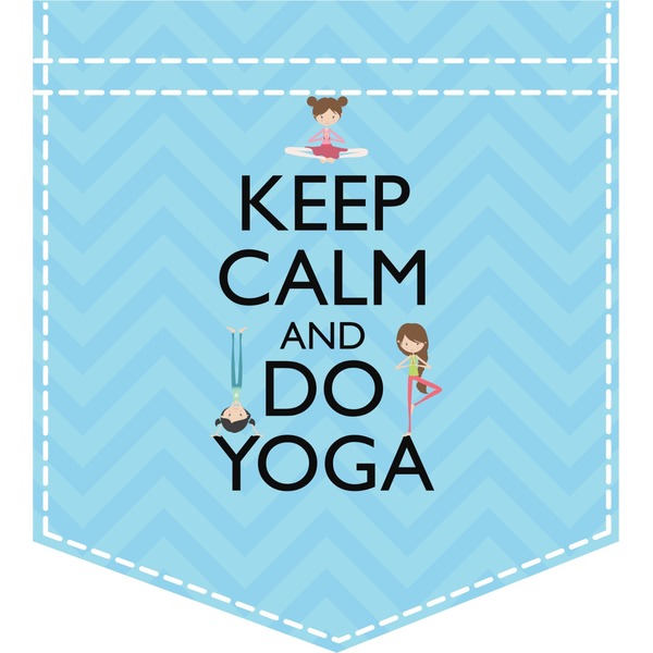 Custom Keep Calm & Do Yoga Iron On Faux Pocket