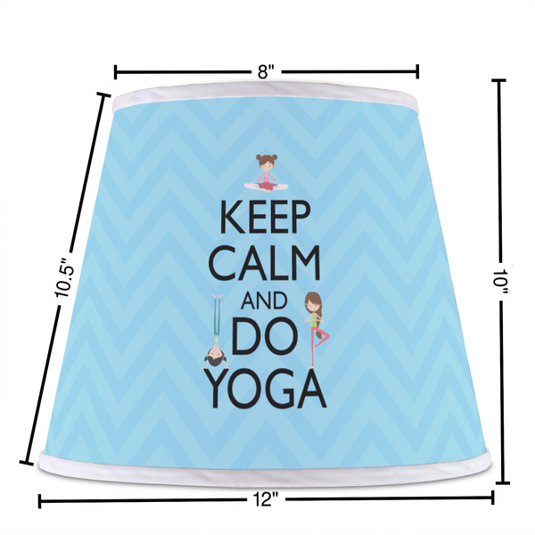 Keep Calm & Do Yoga Poly Film Empire Lampshade - Dimensions