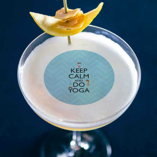 Keep Calm & Do Yoga Printed Drink Topper - Medium - In Context