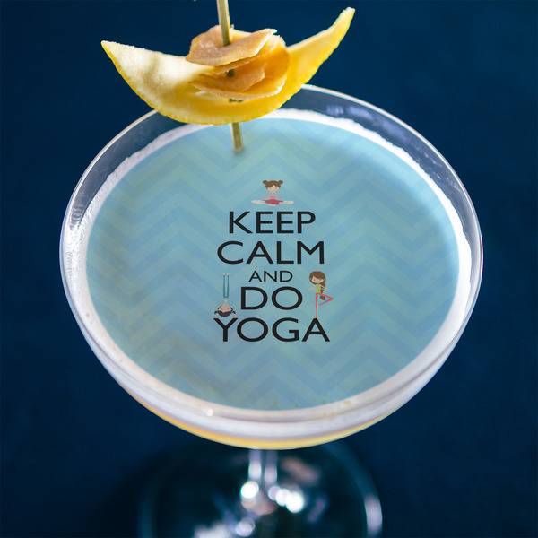 Keep Calm & Do Yoga Printed Drink Topper - XLarge - In Context