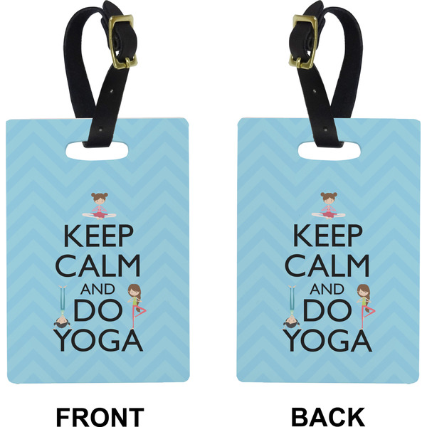 Keep Calm & Do Yoga Rectangle Luggage Tag (Front + Back)