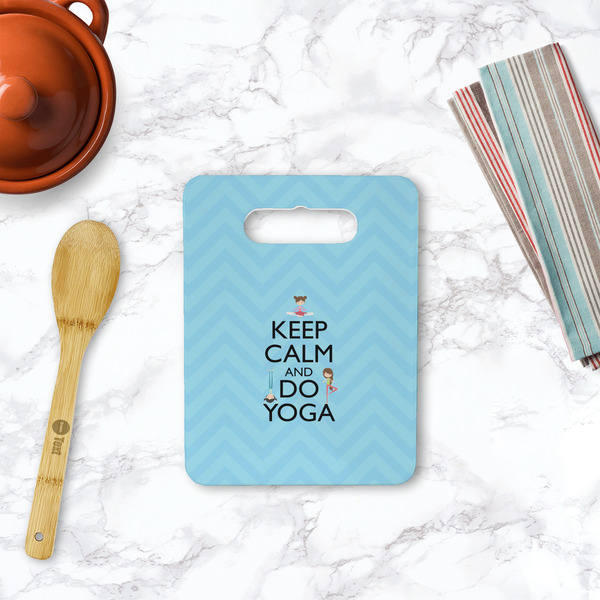 Keep Calm & Do Yoga Rectangle Trivet with Handle - LIFESTYLE