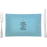 Keep Calm & Do Yoga Rectangular Glass Lunch / Dinner Plate - Single or Set