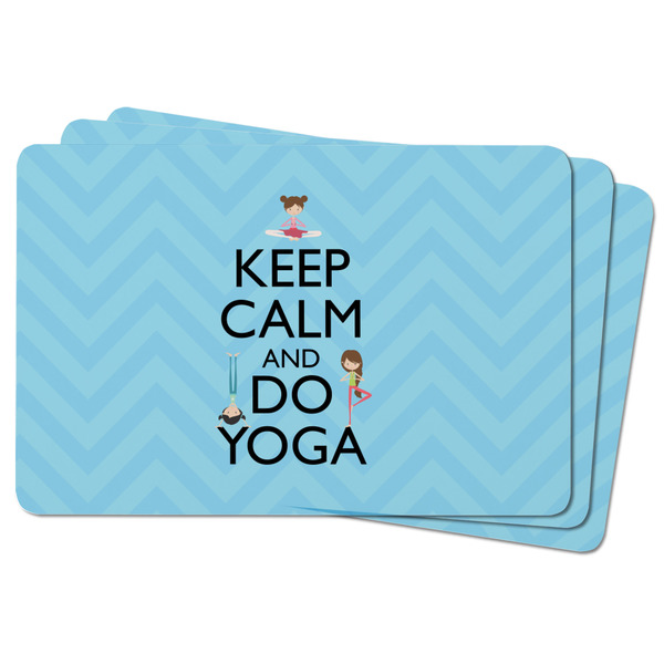 Keep Calm & Do Yoga Rectangular Fridge Magnet - THREE