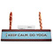 Keep Calm & Do Yoga Red Mahogany Nameplates with Business Card Holder - Straight