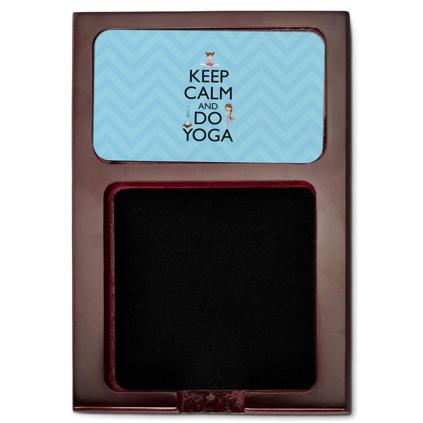 Keep Calm & Do Yoga Red Mahogany Sticky Note Holder - Flat