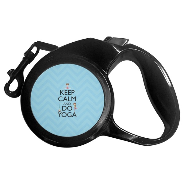 Custom Keep Calm & Do Yoga Retractable Dog Leash - Medium