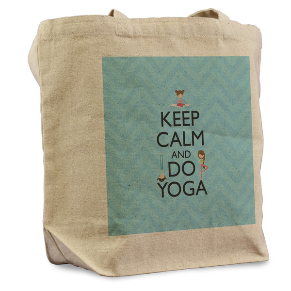 Custom Keep Calm & Do Yoga Reusable Cotton Grocery Bag