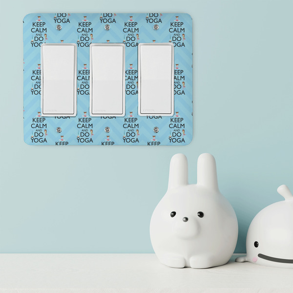 Keep Calm & Do Yoga Rocker Light Switch Covers - Triple - IN CONTEXT