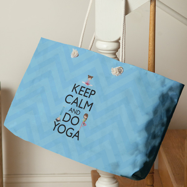 Keep Calm & Do Yoga Large Rope Tote - Life Style