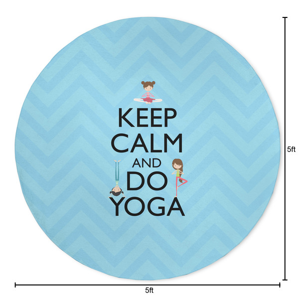 Keep Calm & Do Yoga Round Area Rug - Size