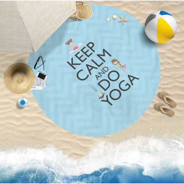 Keep Calm & Do Yoga Beach Towel Lifestyle