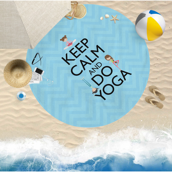 Keep Calm & Do Yoga Beach Towel Lifestyle