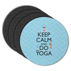 Keep Calm & Do Yoga Round Rubber Backed Coasters - Set of 4