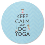 Keep Calm & Do Yoga Round Rubber Backed Coaster