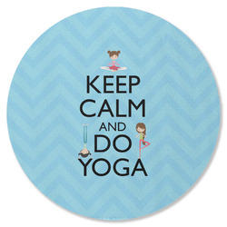Keep Calm & Do Yoga Round Rubber Backed Coaster