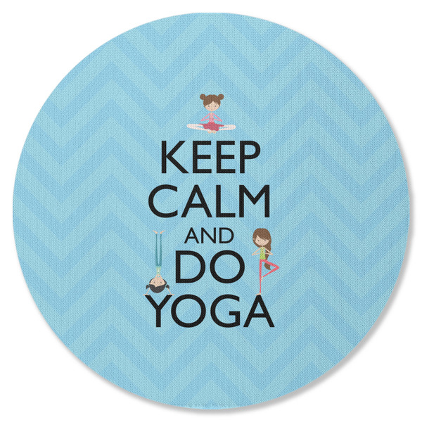 Keep Calm & Do Yoga Round Coaster Rubber Back - Single
