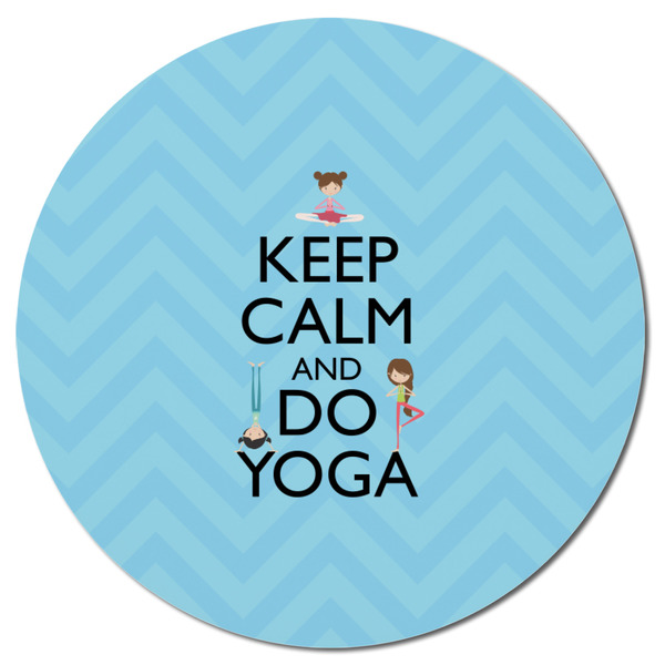 Keep Calm & Do Yoga Round Fridge Magnet - FRONT