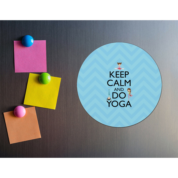 Keep Calm & Do Yoga Round Fridge Magnet - LIFESTYLE