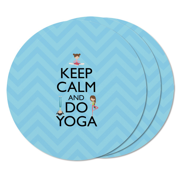 Keep Calm & Do Yoga Round Fridge Magnet - THREE