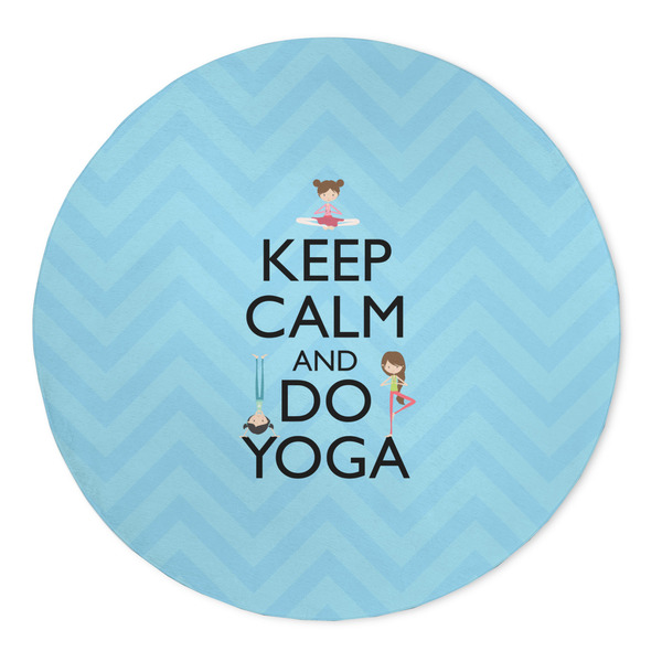Custom Keep Calm & Do Yoga 5' Round Indoor Area Rug