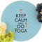 Keep Calm & Do Yoga Round Linen Placemats - Front (w flowers)