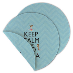 Keep Calm & Do Yoga Round Linen Placemat - Double Sided - Set of 4