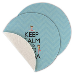 Keep Calm & Do Yoga Round Linen Placemat - Single Sided - Set of 4