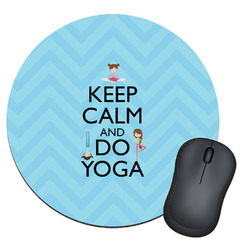 Keep Calm & Do Yoga Round Mouse Pad
