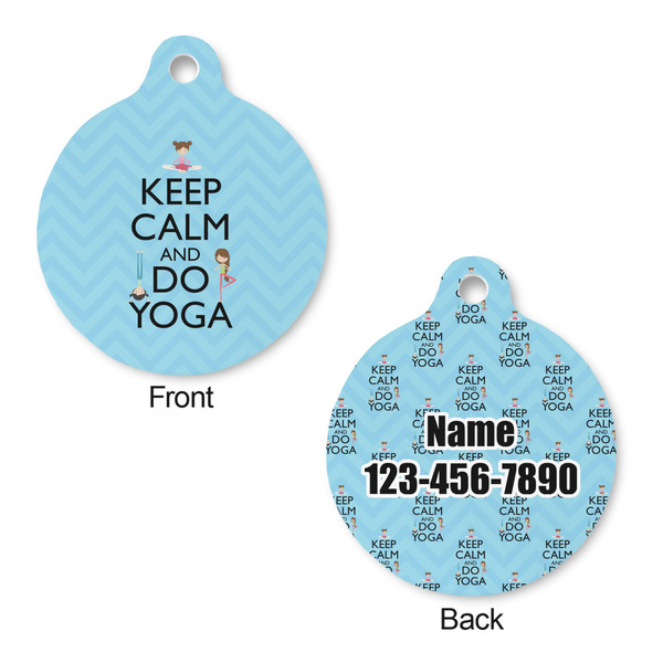 Keep Calm & Do Yoga Round Pet ID Tag - Large - Approval