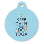Keep Calm & Do Yoga Round Pet ID Tag - Large