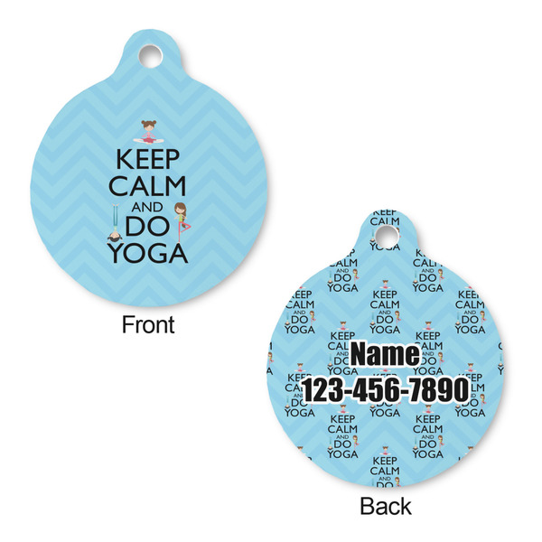 Keep Calm & Do Yoga Round Pet Tag - Front & Back