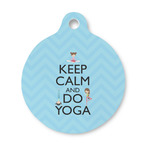 Keep Calm & Do Yoga Round Pet ID Tag - Small