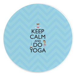 Keep Calm & Do Yoga Round Stone Trivet