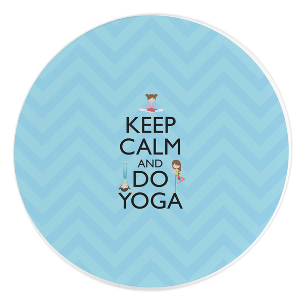 Custom Keep Calm & Do Yoga Round Stone Trivet