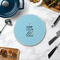 Keep Calm & Do Yoga Round Stone Trivet - In Context View