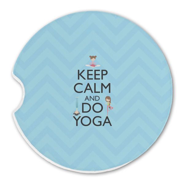 Custom Keep Calm & Do Yoga Sandstone Car Coaster - Single