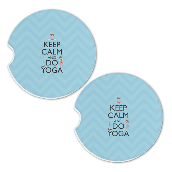 Keep Calm & Do Yoga Sandstone Car Coasters - Set of 2