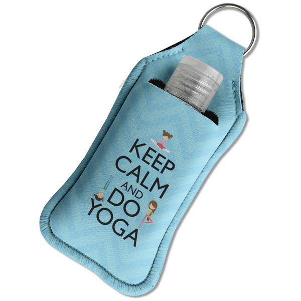 Keep Calm & Do Yoga Sanitizer Holder Keychain - Large in Case