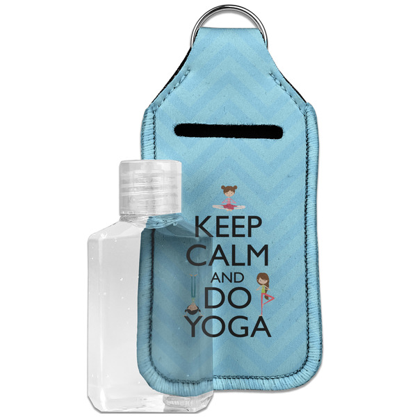 Custom Keep Calm & Do Yoga Hand Sanitizer & Keychain Holder - Large