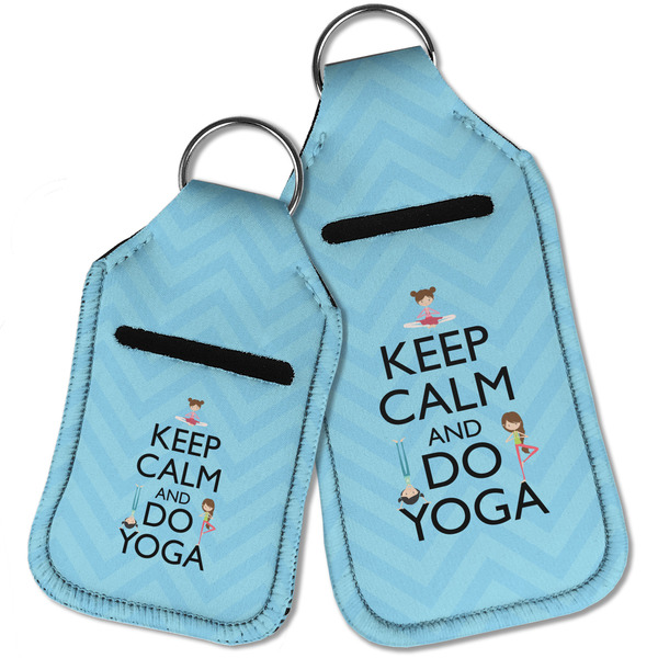 Keep Calm & Do Yoga Sanitizer Holder Keychain - Parent Main