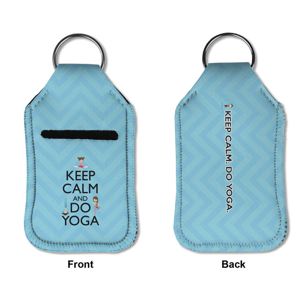 Keep Calm & Do Yoga Sanitizer Holder Keychain - Small APPROVAL (Flat)