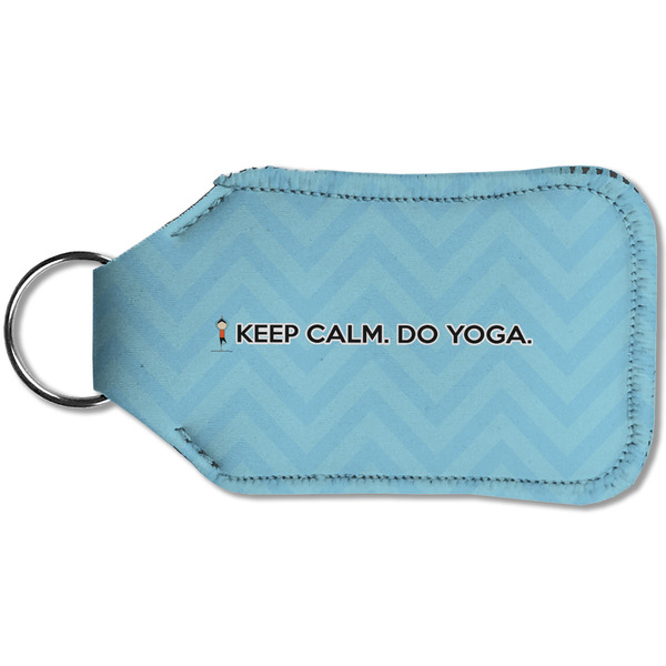 Keep Calm & Do Yoga Sanitizer Holder Keychain - Small (Back)