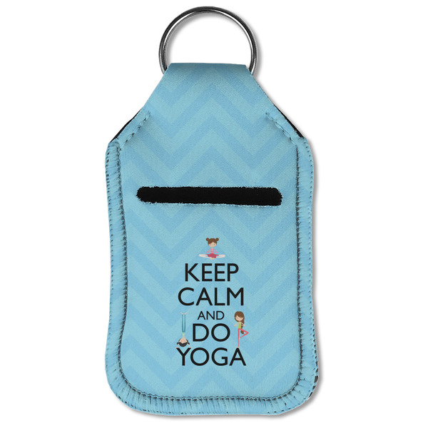 Keep Calm & Do Yoga Sanitizer Holder Keychain - Small (Front Flat)